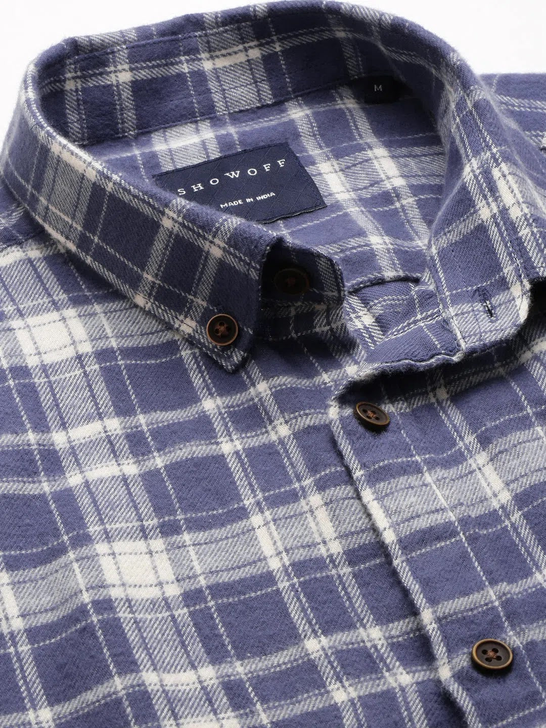 Men's Blue Checked Cotton Shirt | Stylish Casual Wear