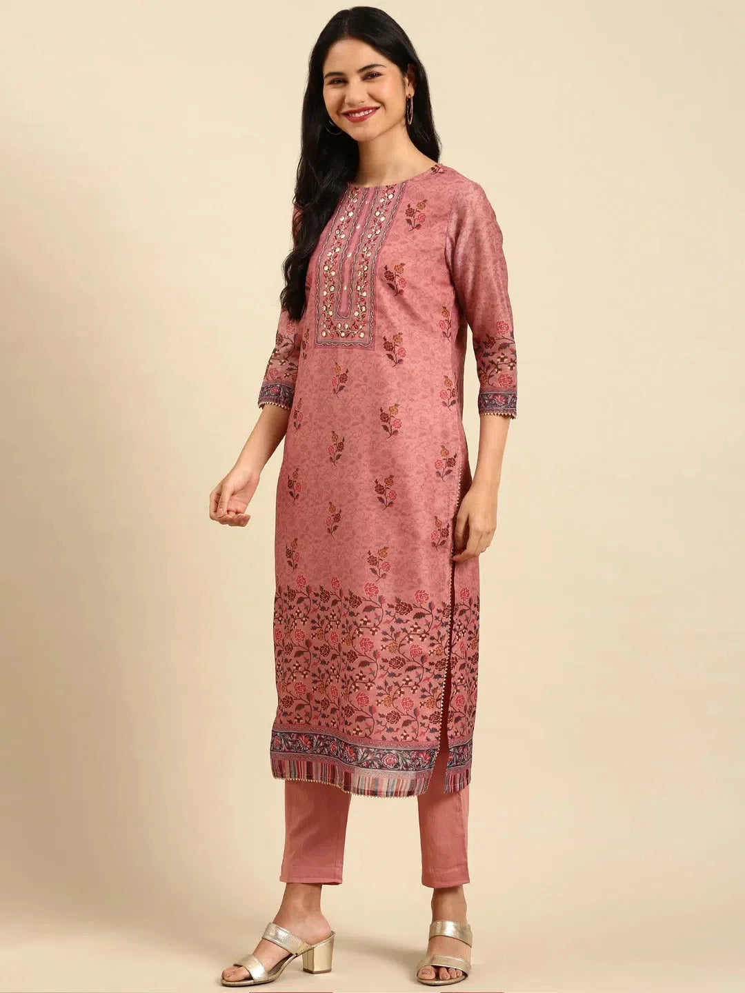 Purple Floral Kurta Set | Women's Cotton Designer Kurta Sets