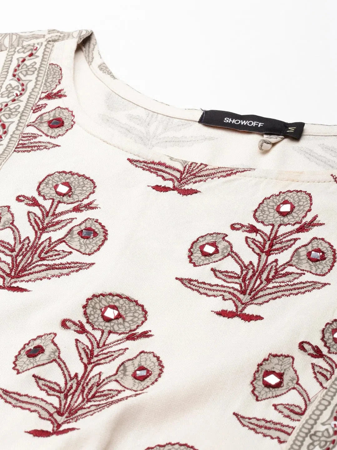 Cream Cotton Printed Kurta | Trendy Indian Kurtis Online