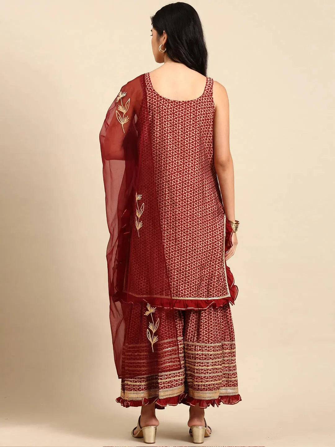 Maroon Printed Kurta Sets for Women | Designer Kurta Sets