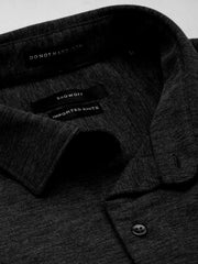 Men Grey Solid Casual Shirt-FORDKNITS-4470-Greymelange