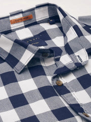Men White Checked Casual Shirt-WILLACHECKS-98-White