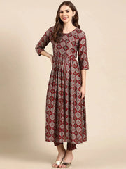 Women's Maroon Printed Kurta SetKC-1002-Maroon