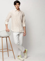 Men White Printed Casual Casual Shirts-AMALTHEA-1809-White