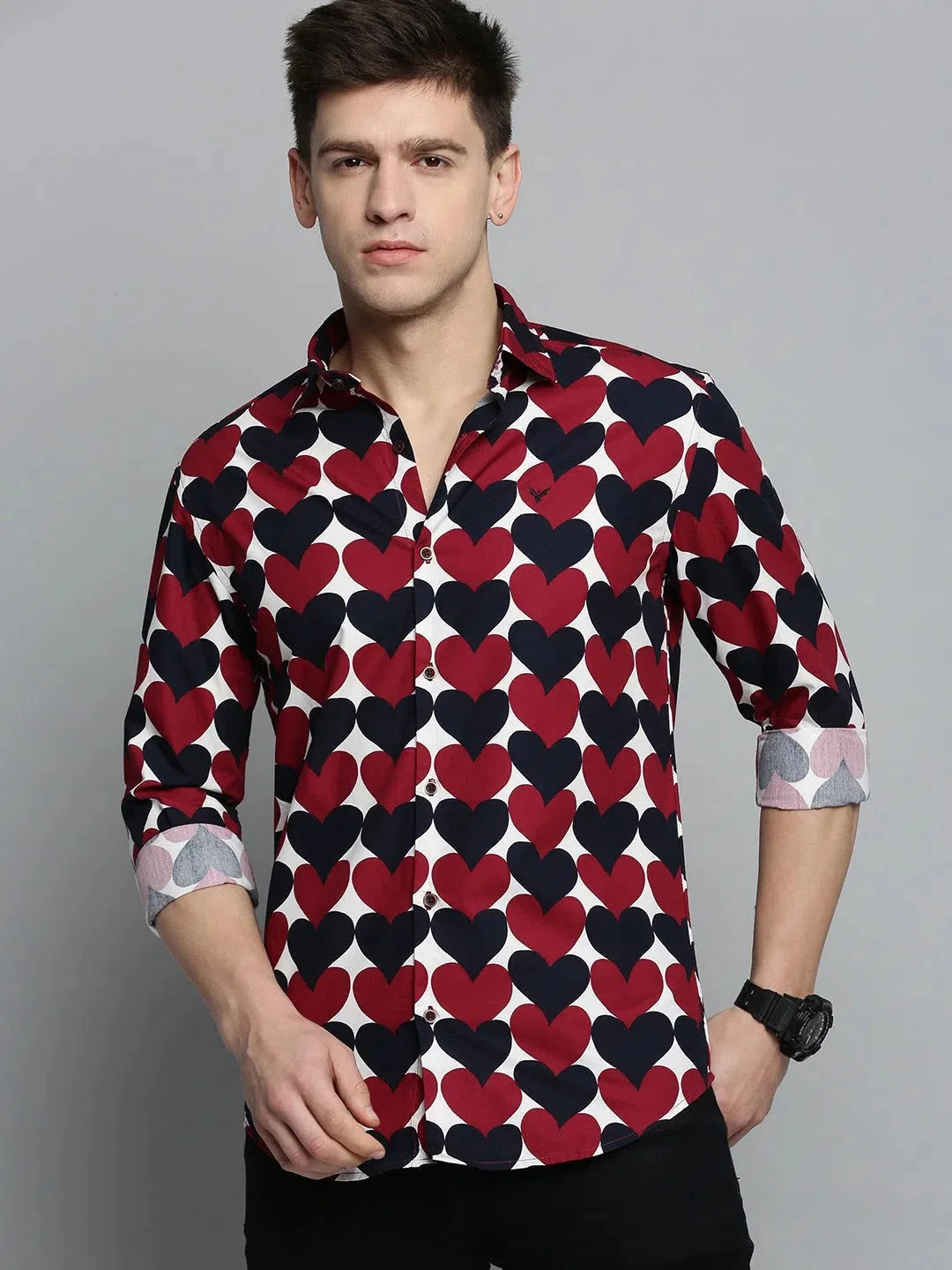 White Printed Mens Shirt - Casual Cotton Shirts | DesiQlo