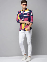 Men Multi Colourblock Casual Shirt-EECOPRINT-2051-Multi