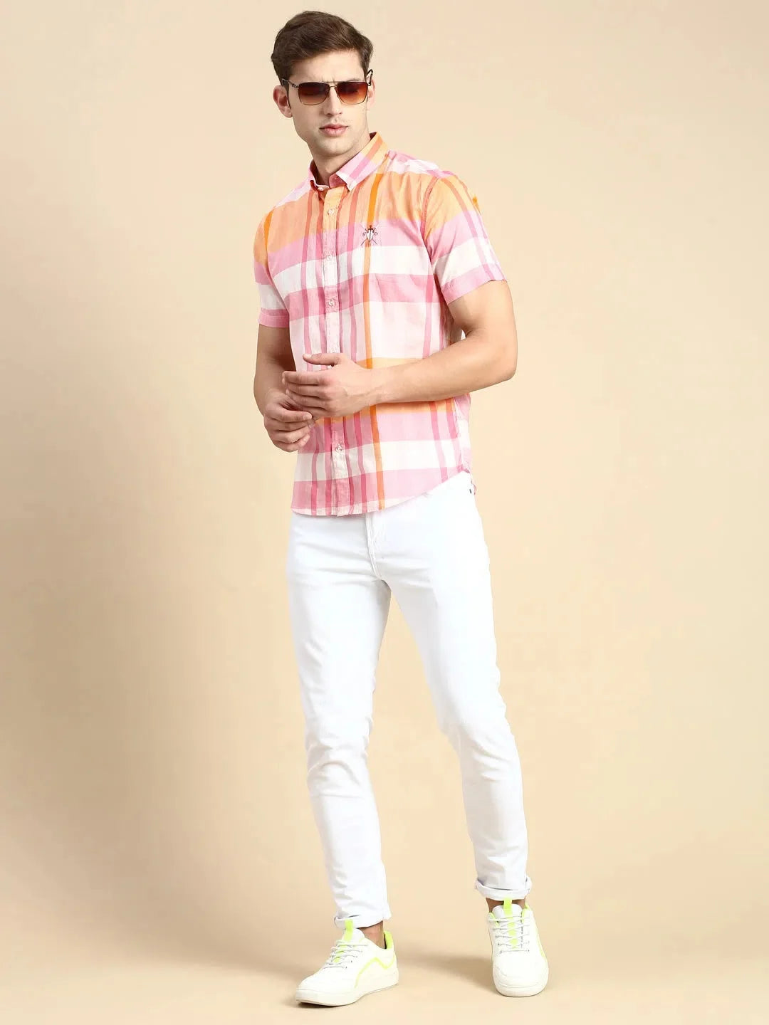 Men's Multi Checked Cotton Shirt - Casual Mens Shirt by DesiQlo