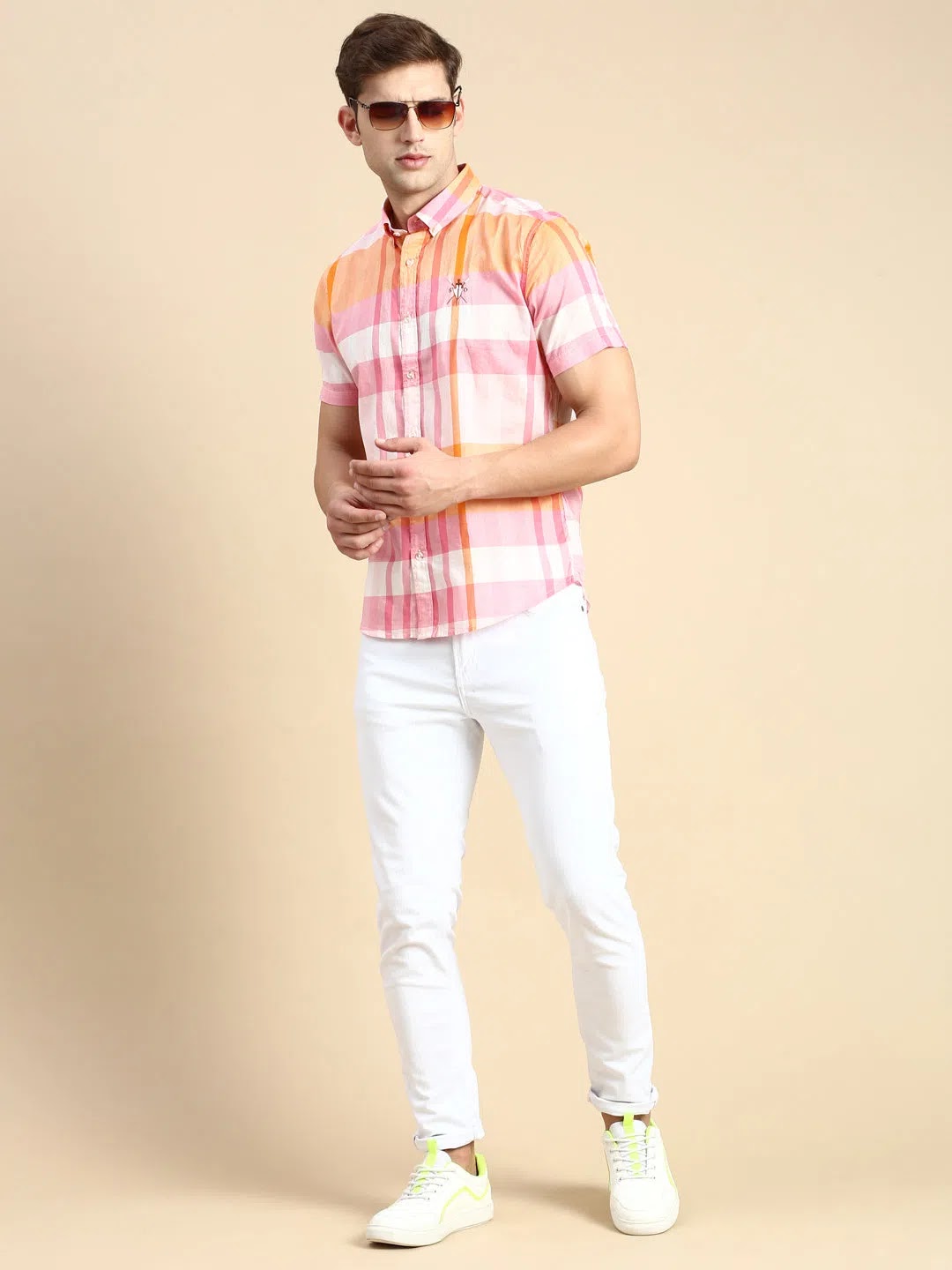 Men's Multi Checked Cotton Shirt - Casual Mens Shirt by DesiQlo