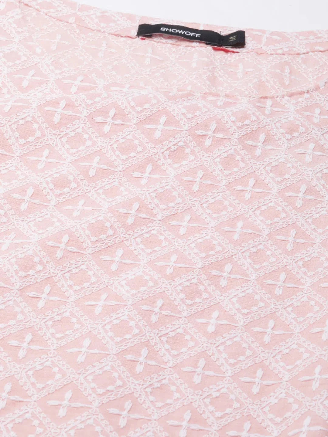 Peach Embellished Indian Kurtis | DesiQlo Cotton Kurta