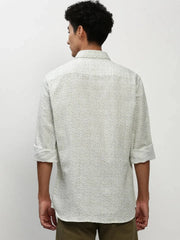 Men White Floral Casual Casual Shirts-AMALTHEA-1805-Offwhite