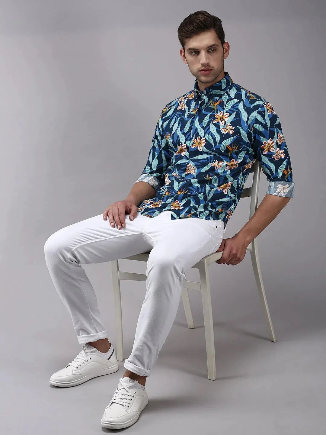 Men's Multi Printed Shirt - Casual Cotton Shirt by DesiQlo