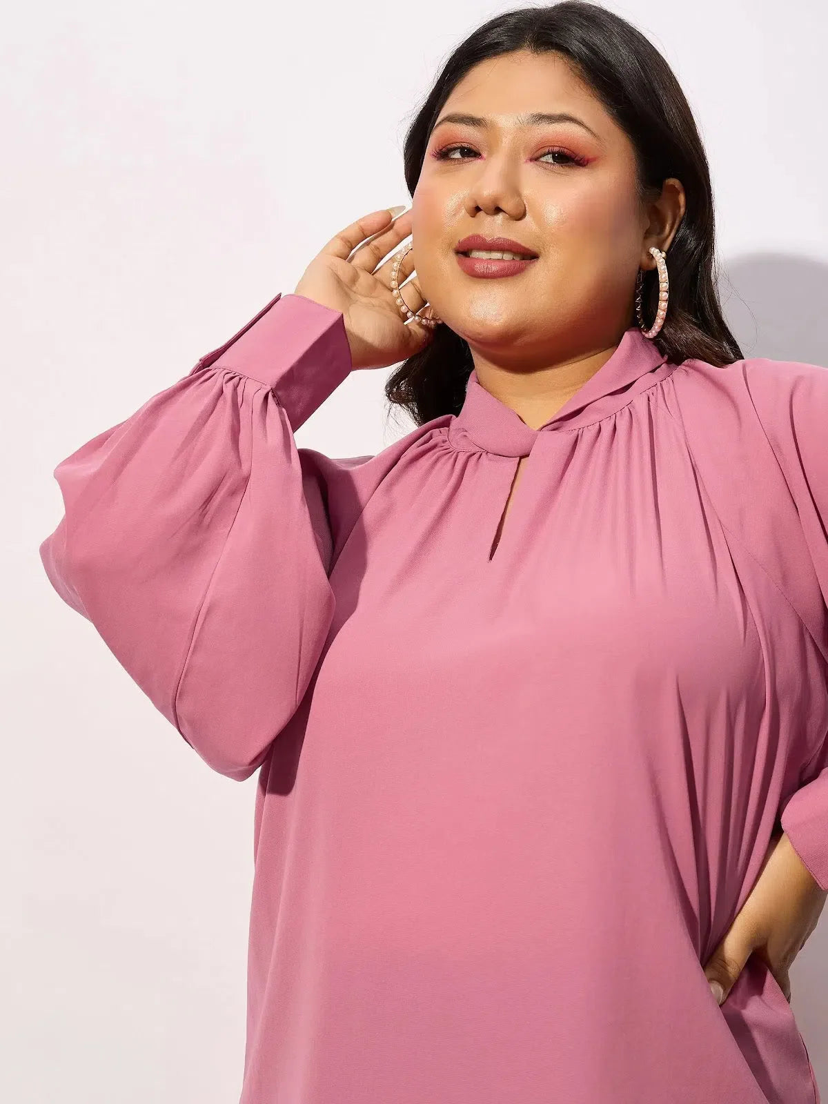 Onion Pink Twisted Top - Women's Western Wear Outfit