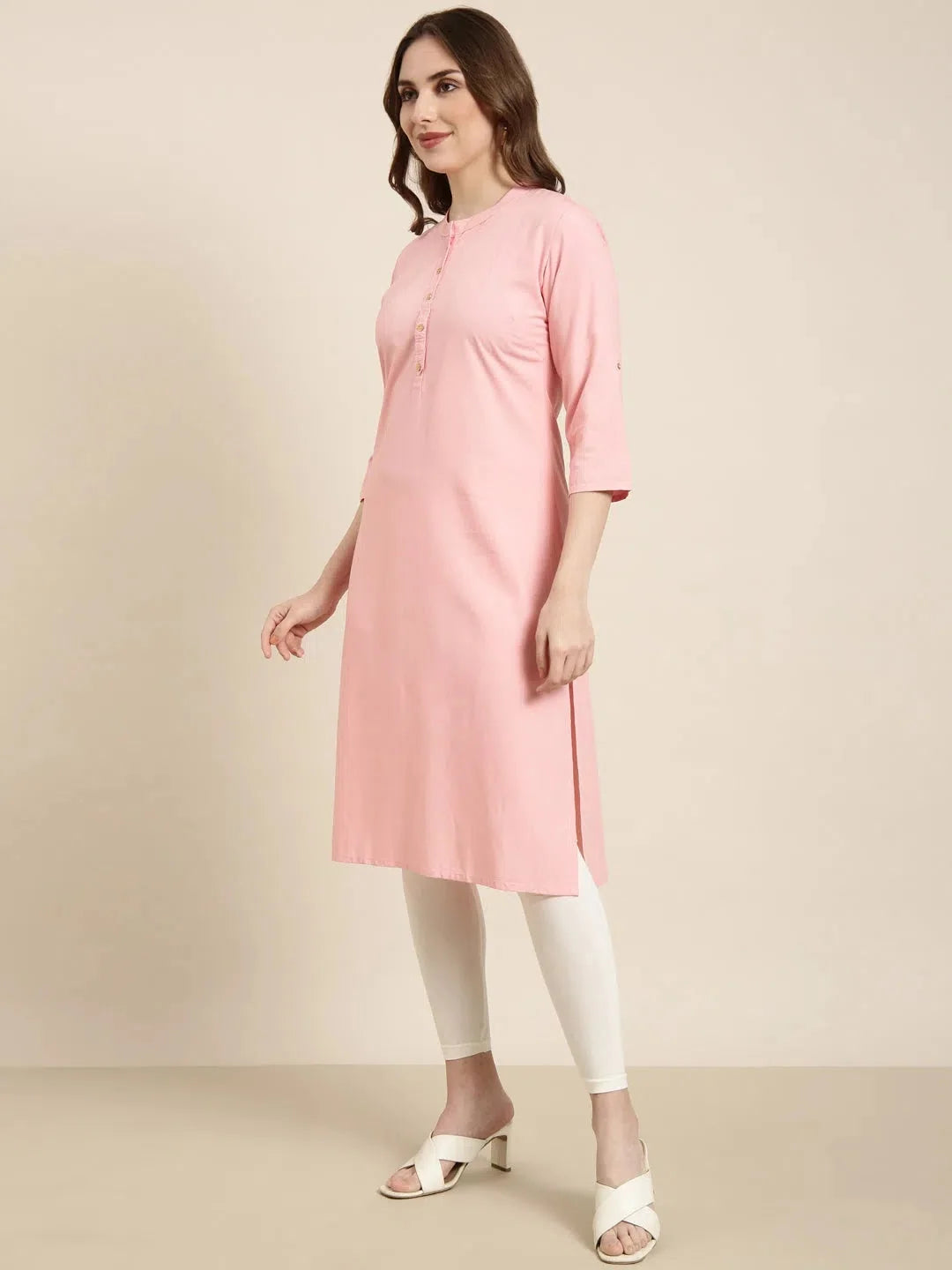 Pink Solid Straight Kurta | Elegant Indian Kurtis Online
