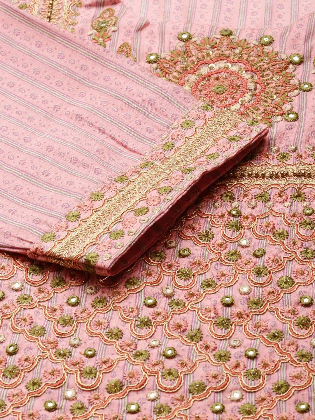 Pink Embroidered Kurta - Elegant Indian Kurta Ladies Online