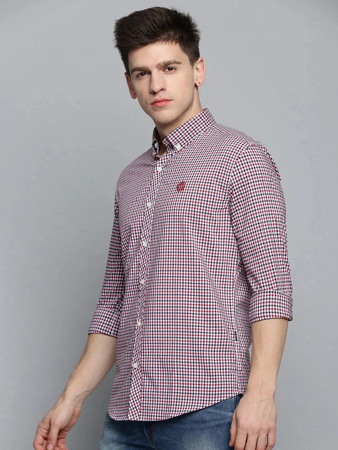 Men's White Checkered Cotton Shirt | Casual Mens Shirt