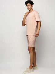 Men Peach Solid Casual Co ords-AR-CD-14-Peach