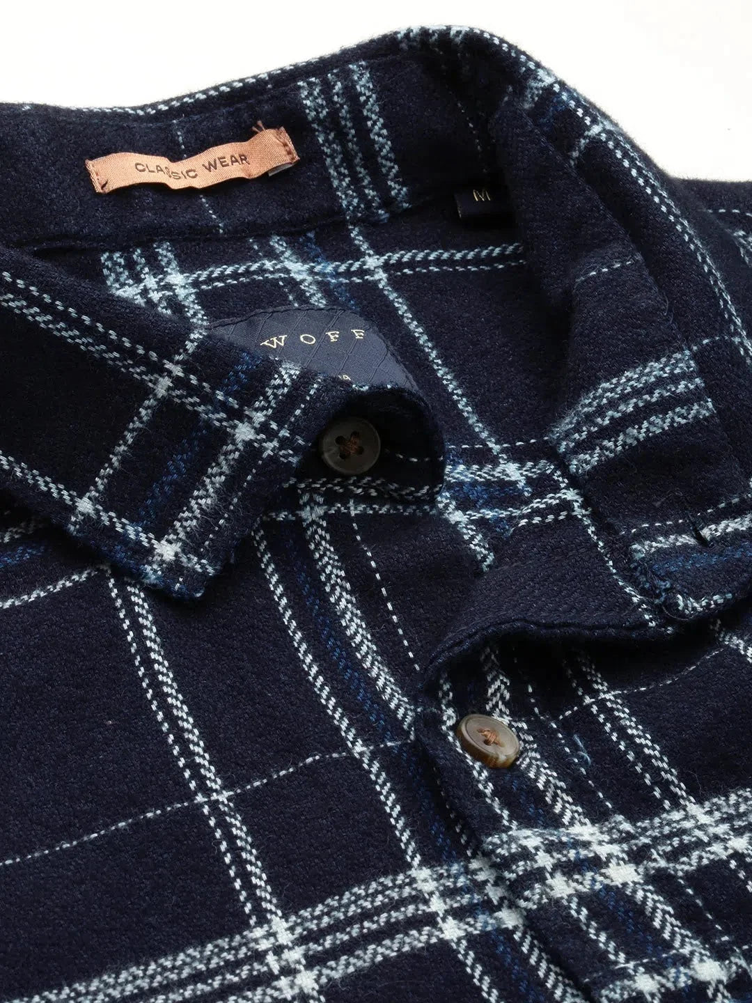 Mens Navy Checked Cotton Shirt | DesiQlo Casual Formal Shirts