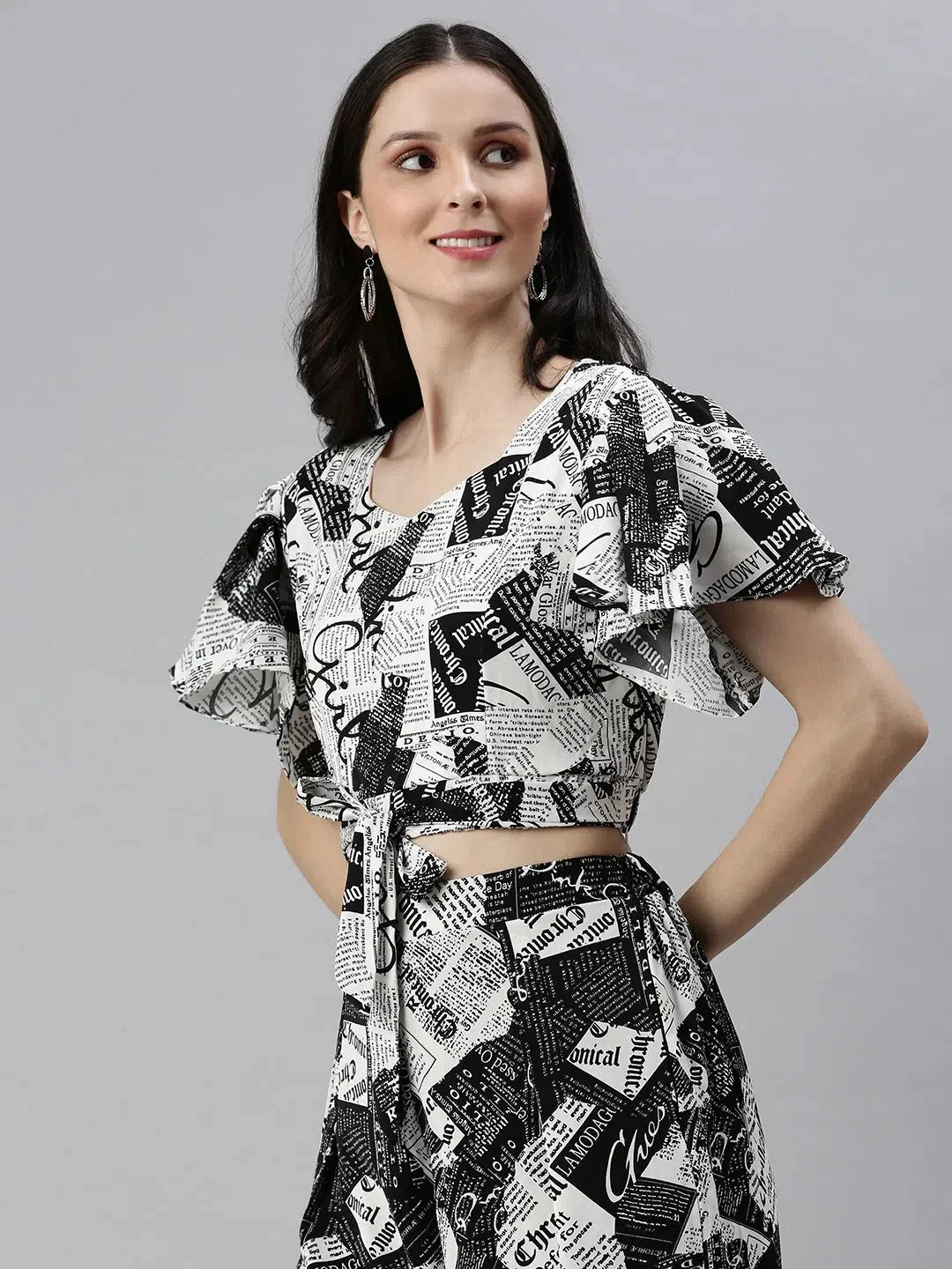 White Printed Co Ord Sets for Women | Viscose Two Piece Sets