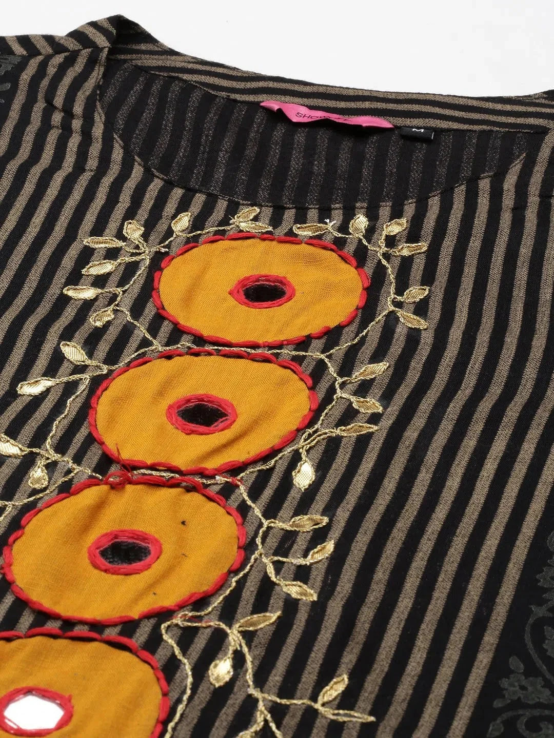 Black Striped Cotton Kurta Set for Women | Indian Kurta Sets