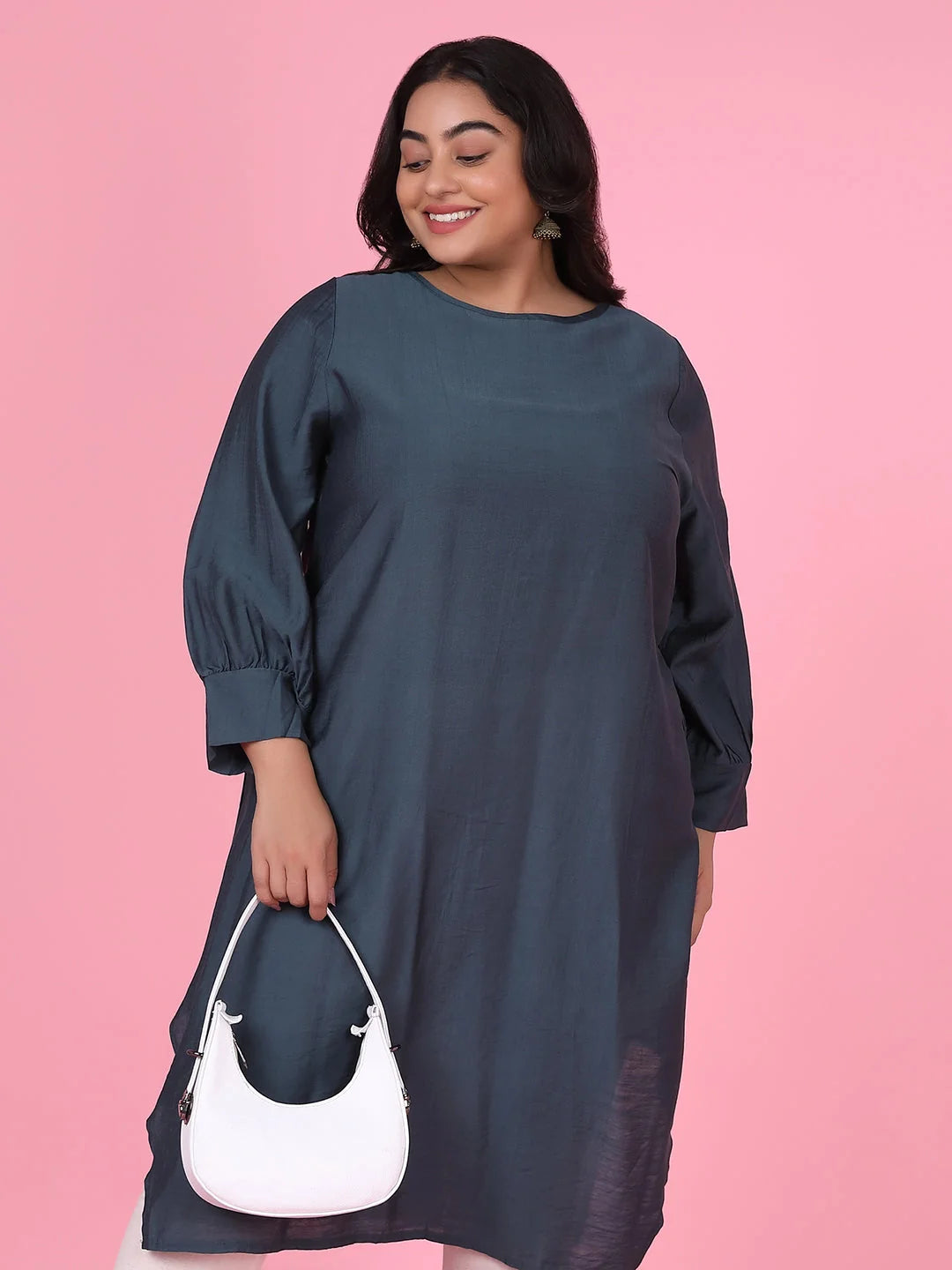 Women Solid Straight Teal Kurta-2007-1-Teal