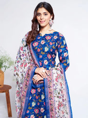 Women Kurta Pant Dupatta Set-2008BLUE