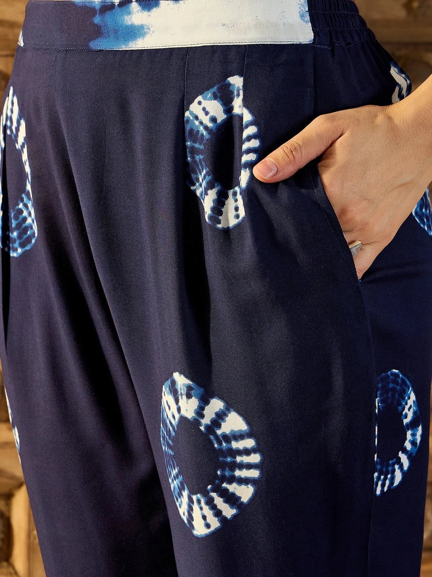 Blue Tie Dye Co Ord Set for Women - Printed Cord Set