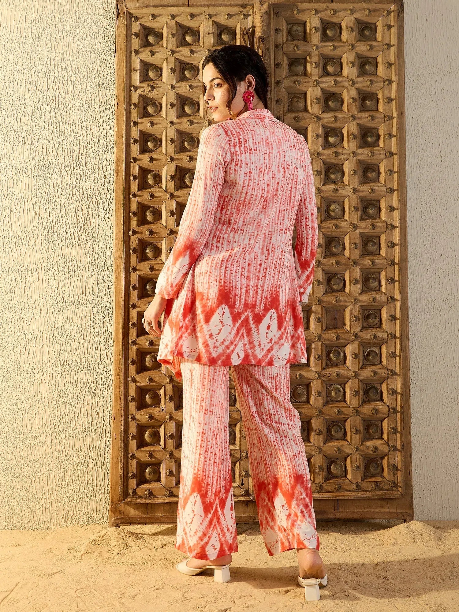 Peach Tie Dye Co ord Sets - Women's Two Piece Sets