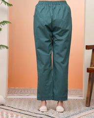 Women Ferozi Cotton Flax Solid Straight Pants-206VAASFEROZI