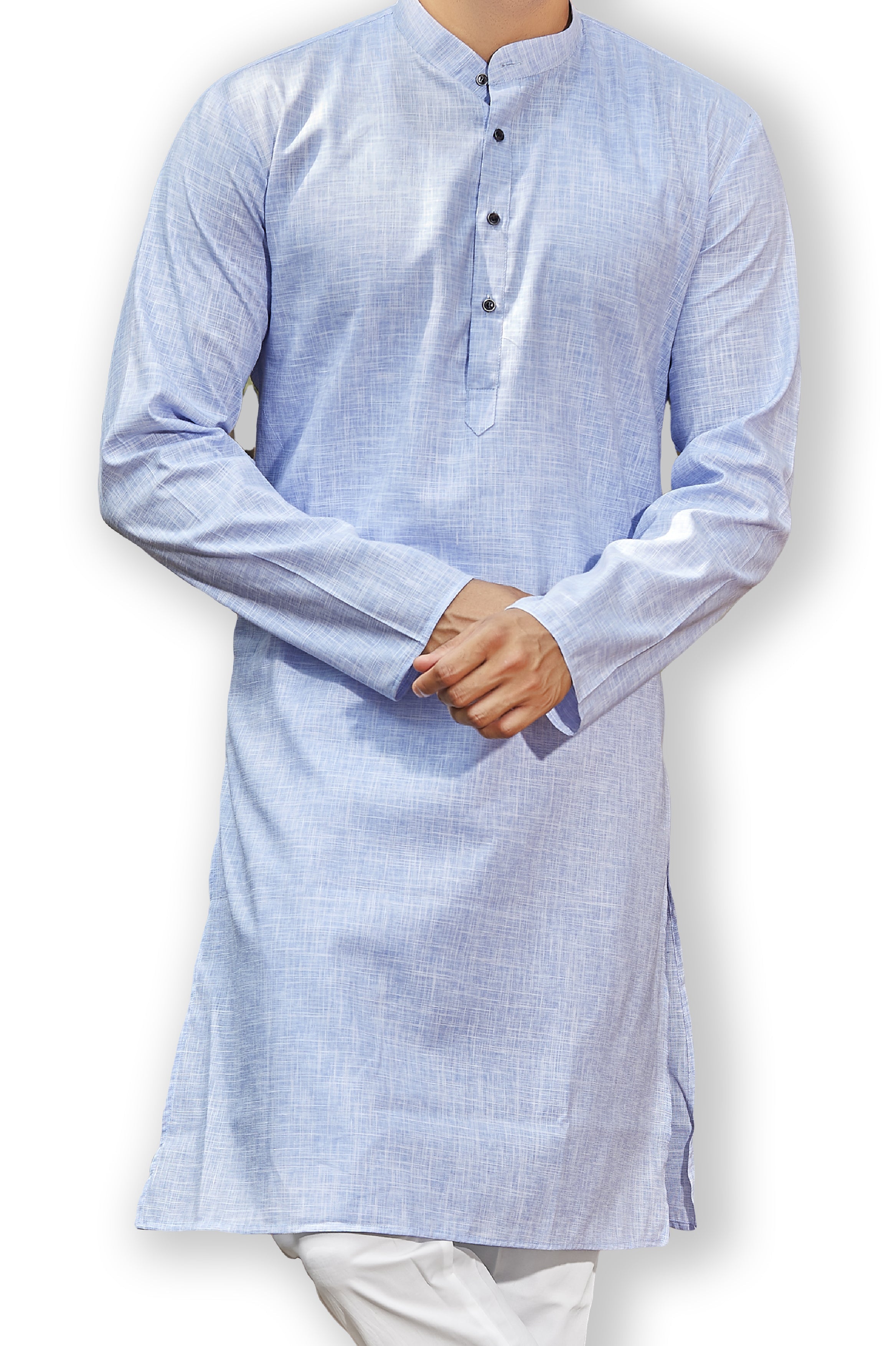 Cotton Kurta for Men - Blue | KPRESLBLU3 | DesiQlo