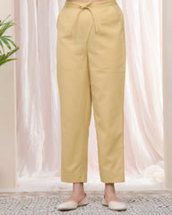Women Cheeku Cotton Flax Solid Straight Pants-211VAASCHEEKU