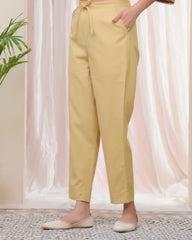 Women Cheeku Cotton Flax Solid Straight Pants-211VAASCHEEKU