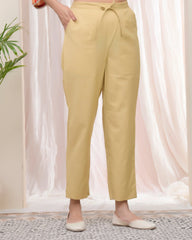 Women Cheeku Cotton Flax Solid Straight Pants-211VAASCHEEKU