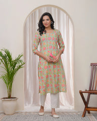 Women Multi Cotton printed Straight Kurti-219VAASMULTI