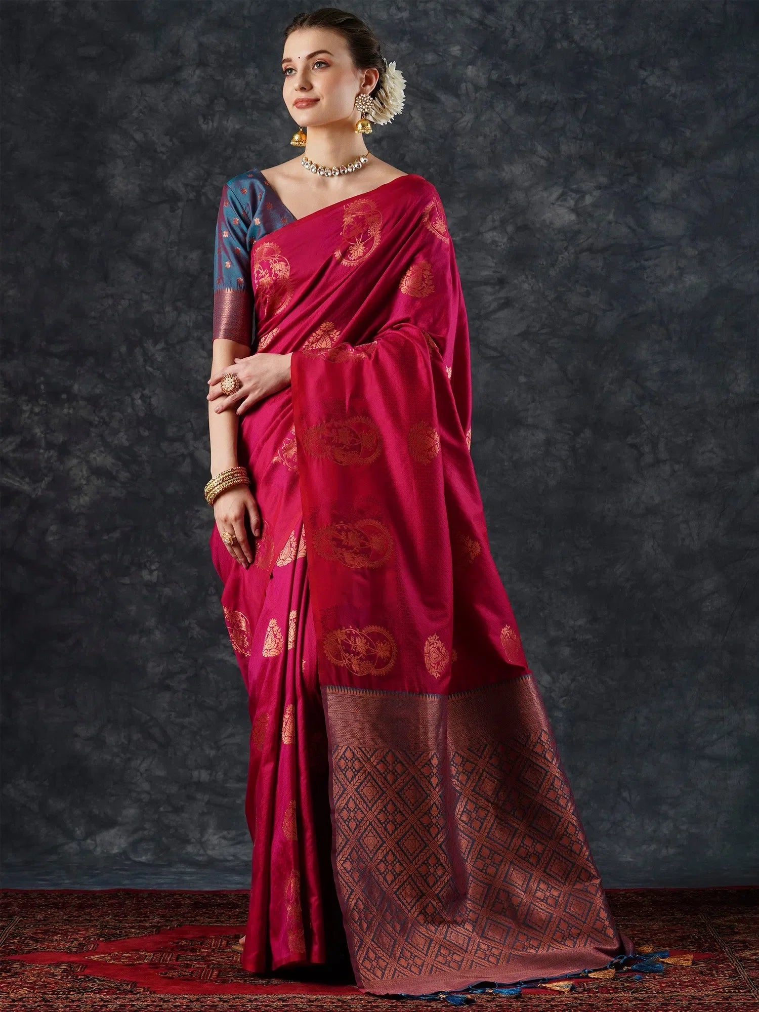 Pink Woven Designer Saree | Indian Sarees