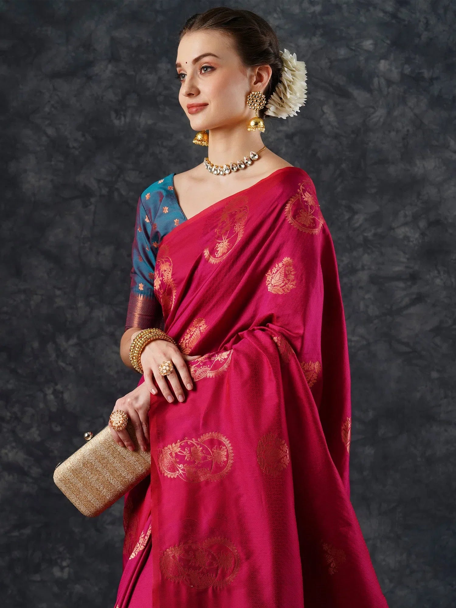 Pink Woven Designer Saree | Indian Sarees