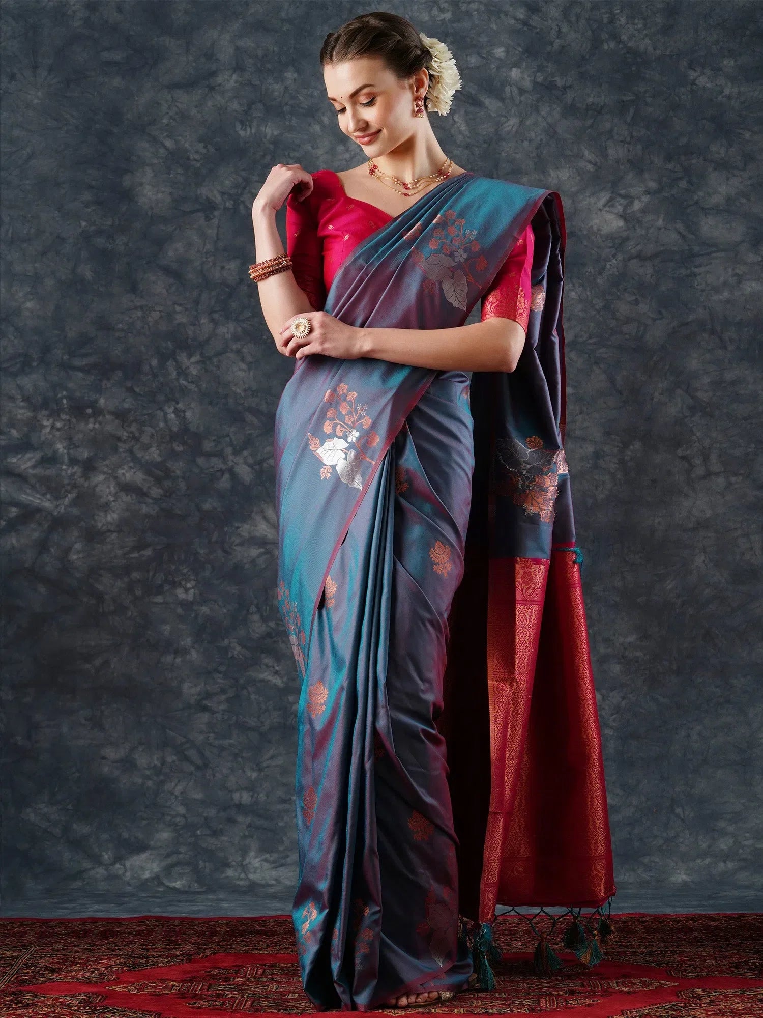 Teal Blue Designer Saree | Indian Sarees with Blouse