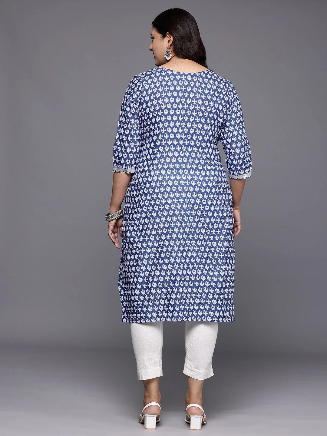 Cotton Gotta Patti Indian Kurta - Plus Size Ladies Kurtas