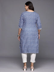 Plus Size Ethnic Motifs Printed Gotta Patti Pure Cotton Kurta-AP-AHKUCOWX-1121