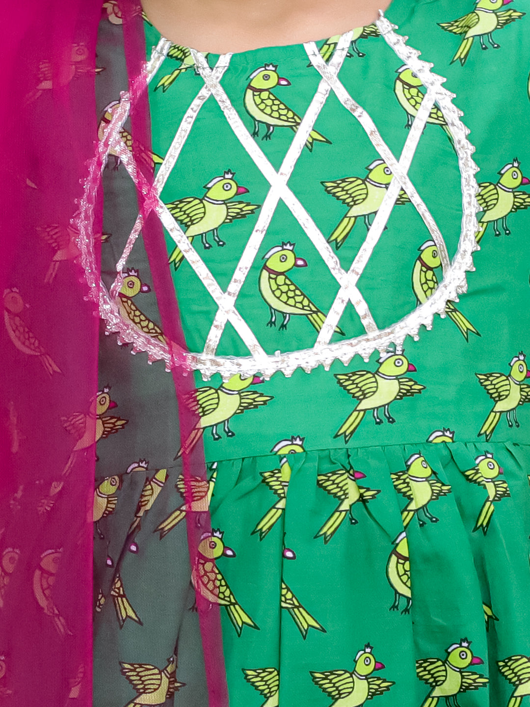 Ethnic Suit Set for Girls - Green | BR24SU57GRA | DesiQlo