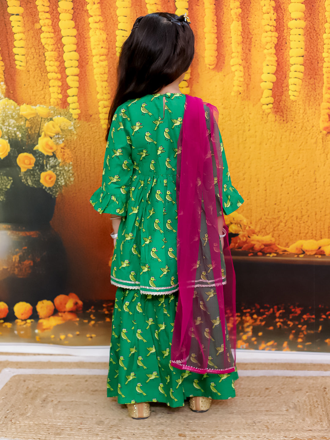 Ethnic Suit Set for Girls - Green | BR24SU57GRA | DesiQlo