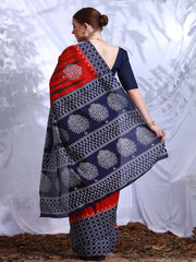 Women's Bhagalpuri Red Printed Designer Saree With Blouse Piece-25WOM25911