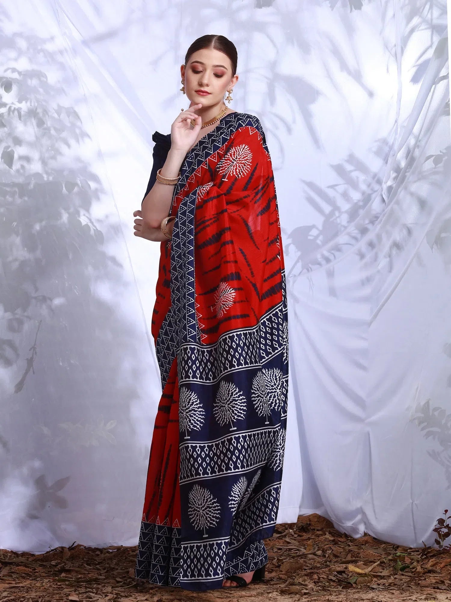 Red Printed Designer Saree | Indian Wedding Sarees