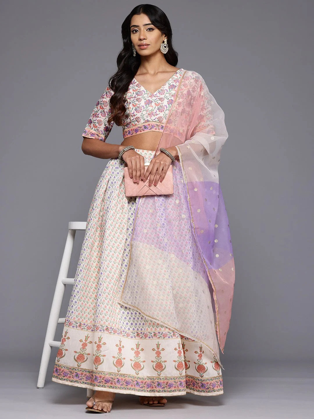 Ready to Wear Women's Printed Lehenga & Blouse with Dupatta