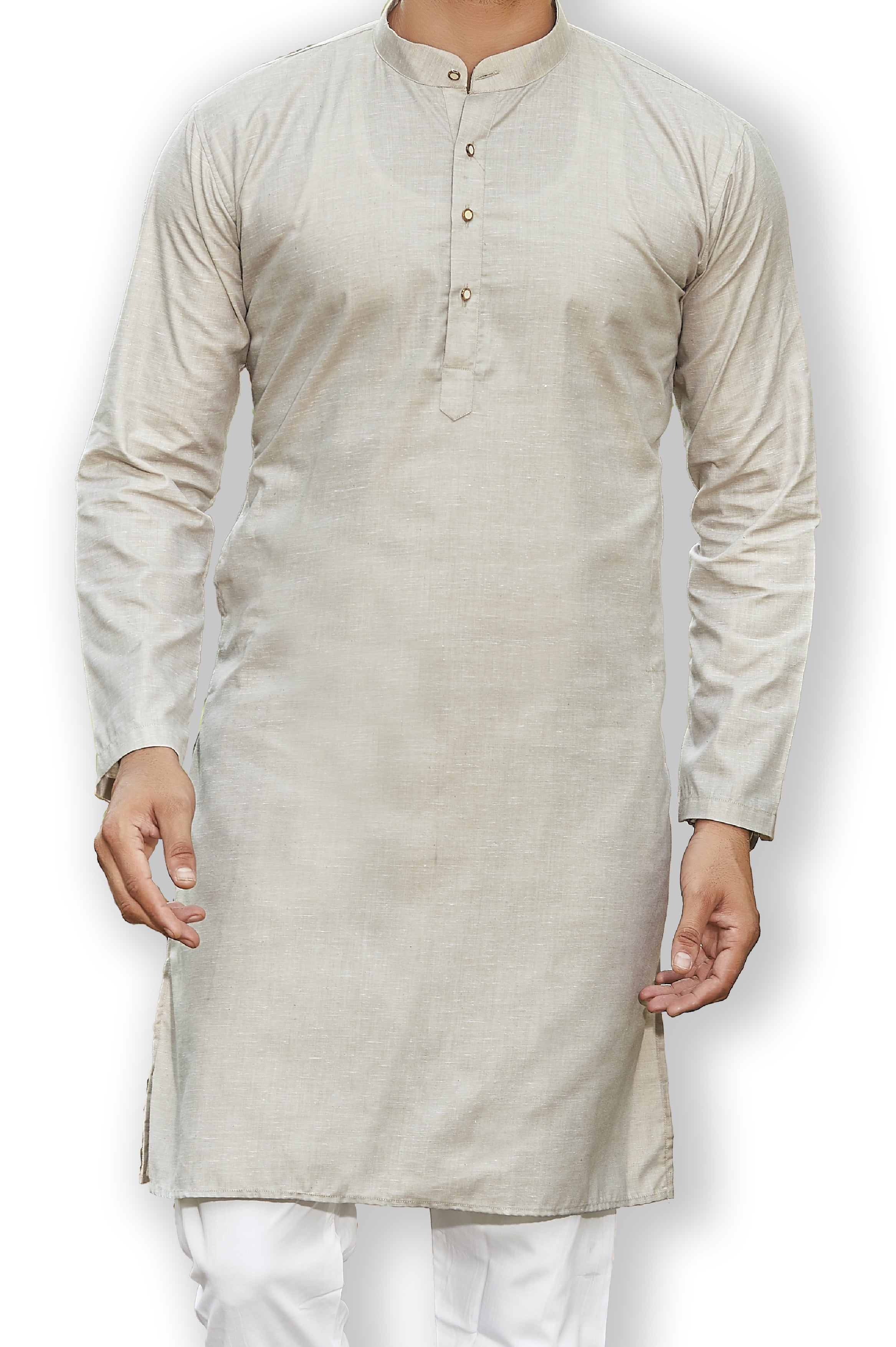 Cotton Kurta for Men - Beige | KPSGSLBE38 | DesiQlo
