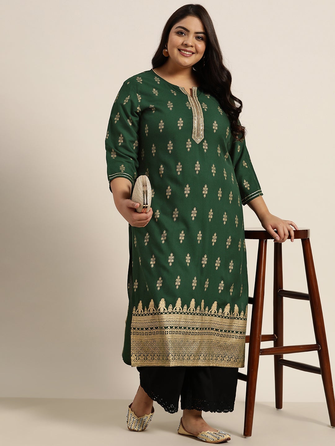 Women's Jadegreen LIVA Rayon Printed Straight Kurta | DesiQlo
