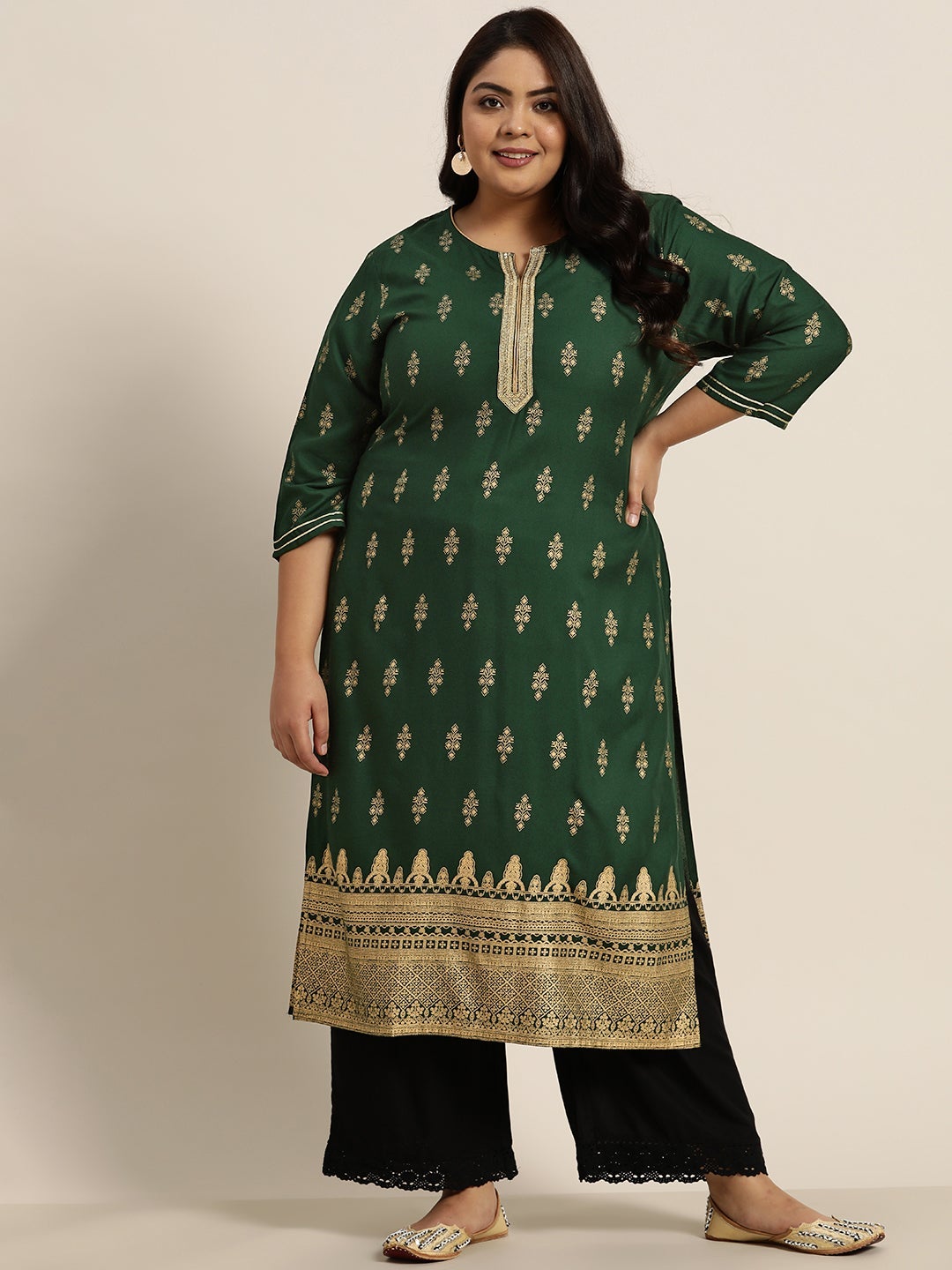 Women's Jadegreen LIVA Rayon Printed Straight Kurta | DesiQlo