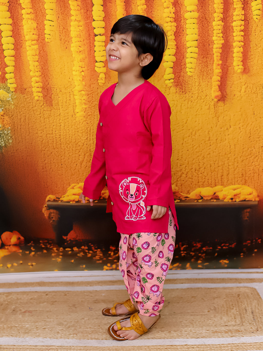 Dhoti Kurta Set for Boys - Pink | BD24DK71PIA | DesiQlo