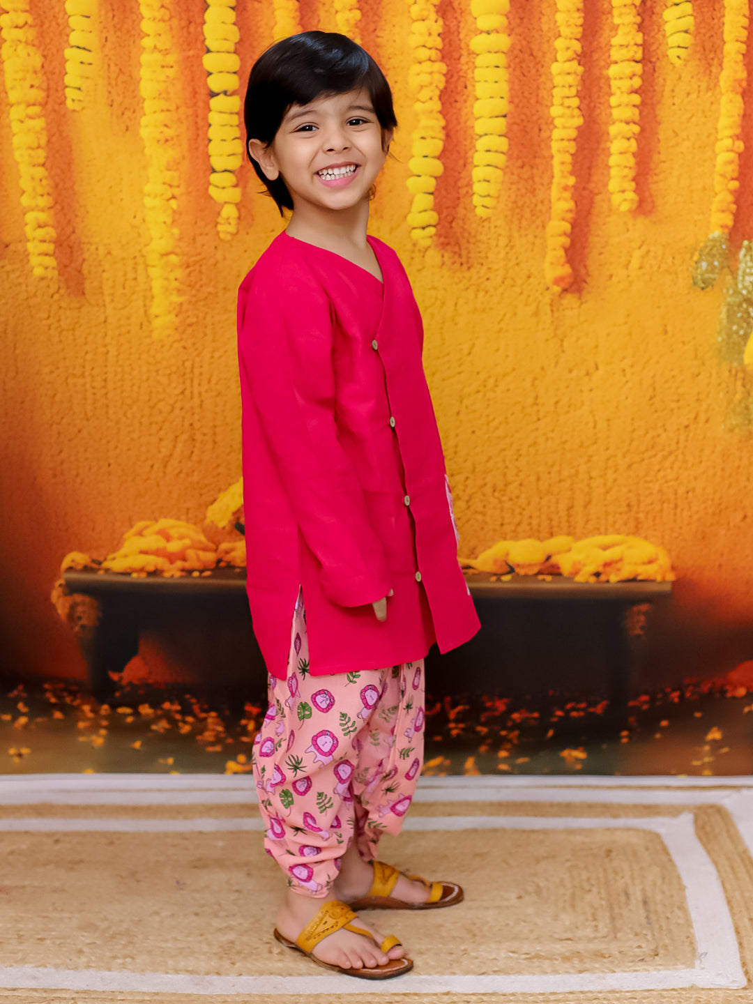 Dhoti Kurta Set for Boys - Pink | BD24DK71PIA | DesiQlo