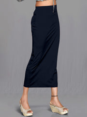 Women's Black Cotton Lycra High Rise Saree Shapewear-28-CO- BLACK