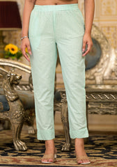 Mint Ethnic Motif Printed Cotton Pants-2863PMINT